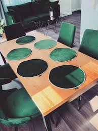 Round Table Mats Plates Placemats Green
