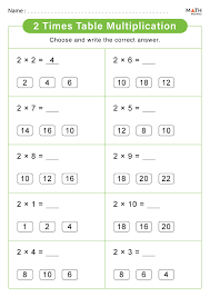 multiplication table worksheets with