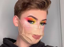 makeup over his face mask