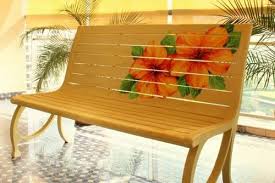 Hand Painted Wooden Bench