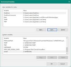 environment variables in windows