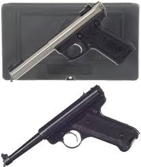 two ruger semi automatic pistols rock