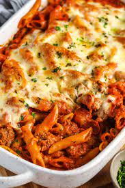 baked mostaccioli with tomato cream