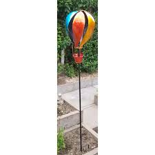 metal garden wind spinner hot air balloon