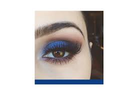 blue makeup for day 1 of navratri be