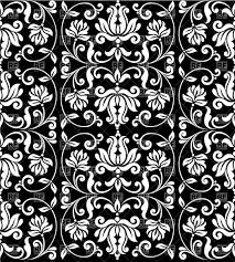 Seamless Damask Wallpaper With Floral Elements Vintage Background Vector Stock Vector Image