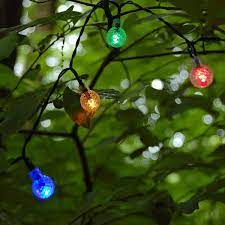 Lumabase Solar Powered String Lights With Faceted Balls Multicolor