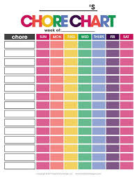 Chore Chart For Kids Children Chore Chart Kids