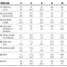 Abundant Childs Sizing Chart Line Dancing Chart Dresses
