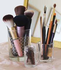 storing makeup with repurposed goods