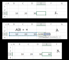 excel sum shortcut how to insert