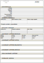 Modelo de curriculum vitae pdf. Curriculum Formulario En Pdf