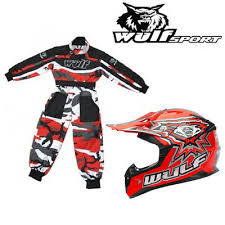 Wulfsport Kids Flite Motocross Helmet Mx Quad Wulf Camo