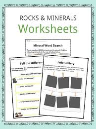 rock and mineral facts worksheets for