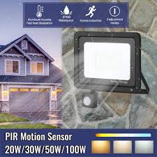pir motion sensor led flood light