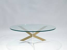 round glass brass coffee table 1970s