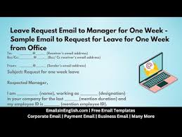 leave request email to manager for one