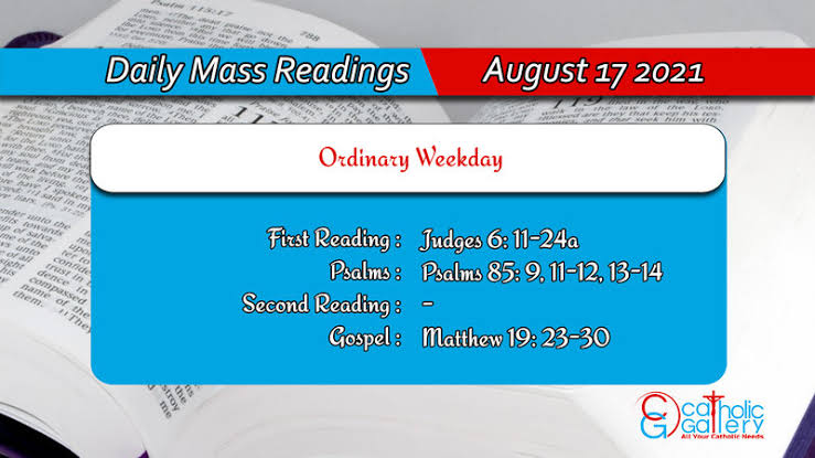 Catholic 17th August 2021 Daily Mass Readings for Tuesday - Ordinary Weekday