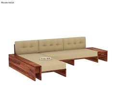 cortez l shaped wooden sofa with