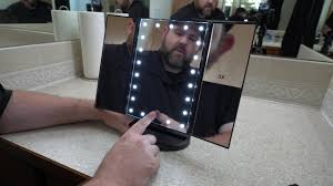 deweisn trifold lighted vanity mirror