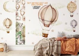 Hot Air Balloons Wall Decals Retro