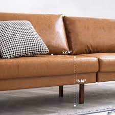 vonanda faux leather sofa couch mid