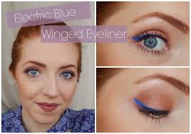electric blue winged eyeliner