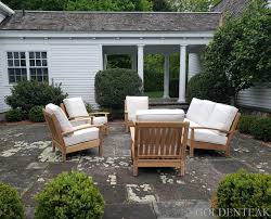 teak outdoor sofa club chair set with