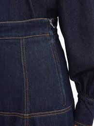 Top Stitched Denim Midi Skirt Msgm Matchesfashion Uk