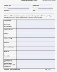 Employeevaluation Form Template Free Download Sample
