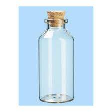 mini glass bottle with cork lid 32x70mm