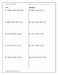 Divide Polynomials Worksheet 1