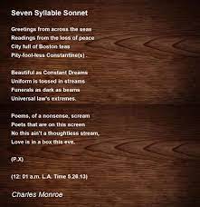 seven syllable sonnet poem