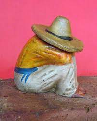 vintage mexican pottery siesta man