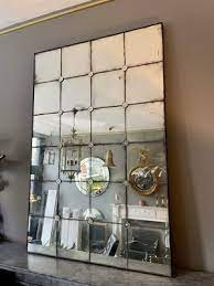 Panelled Mirror With Distressed Glass