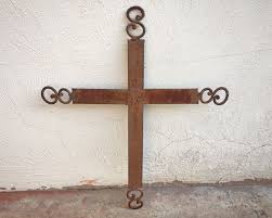 vintage mexican wrought iron cross
