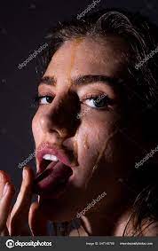 Sensual young woman face with honey drop close up. Sexy model with honey  drip on face. Honey mask. Stock Photo by ©Tverdohlib.com 547148768