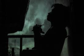 Image result for a girl silhouette standing and thinking black and white