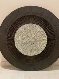 Round Thai Wood Carving Wall Panel Art