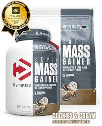 This one will be around 1,300 kcal if you mix it with water and almost 1,900 if you use skimmed milk. Dymatize Super Mass Gainer
