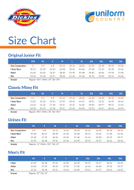 49 Valid Dickies Junior Size Chart