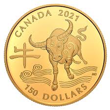 Oxen in the year of the ox (2021). 18 Karat Gold Coin Year Of The Ox Mintage 1 500 2021 The Royal Canadian Mint