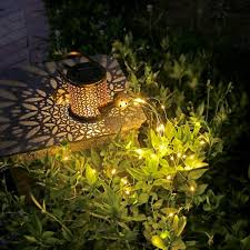 Solar Led Garden Watering Can Lamp With
