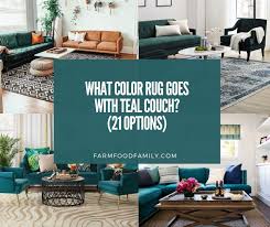what color rug goes with teal couch in