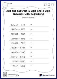 Subtract 6 Digit And 4 Digit Numbers