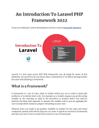 laravel php framework 2022 powerpoint