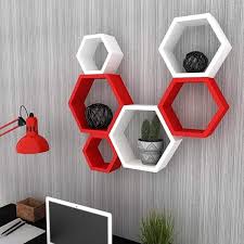 Hexagon Floating Wall Shelves For