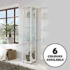 Home Single Glass Display Cabinet White