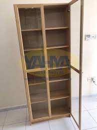 Billy Bookcase With Glass Doors Grey