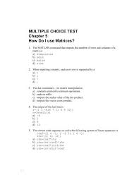 Multiple Choice Test Chapter 5 How Do I